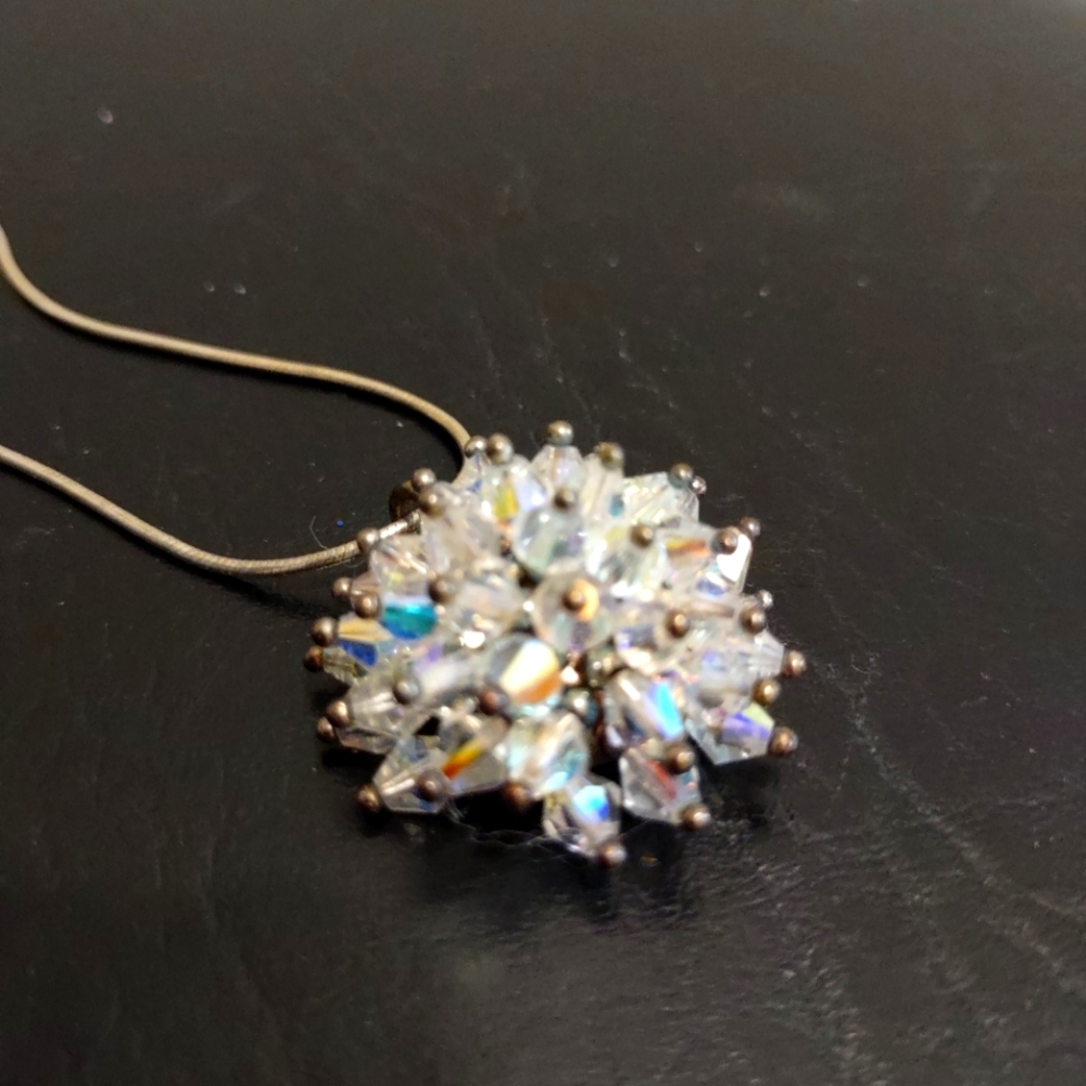 Dazzling Silver Crystal Snowflake Necklace